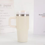 14oz Car Mug with Handle Double-layer Vacuum Coffee Cup Portable Water Cup Large Capacity 304 Stainless Steel Travel Thermal Cup