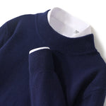 100% Pure Wool Sweater For Men, Half High Neck Knitted Pullover, Long Sleeved Casual Autumn Winter Thick High-End Sweater Warmth