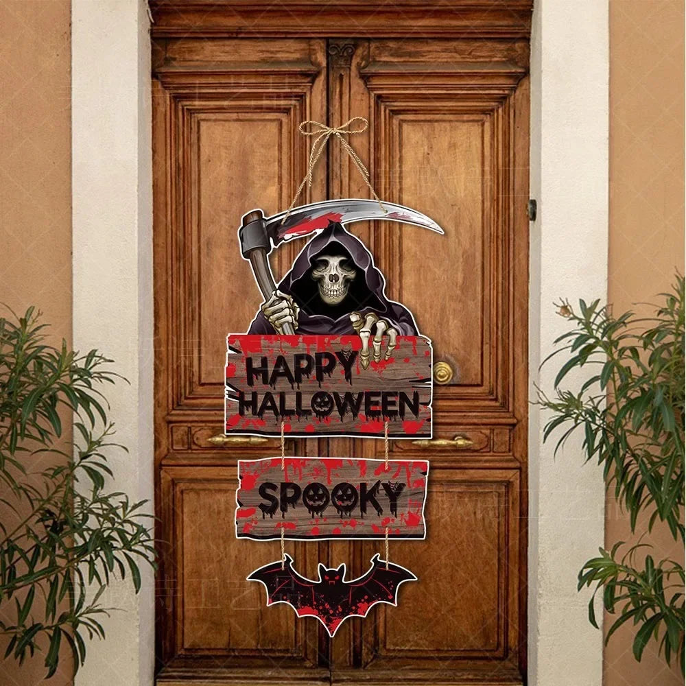 Halloween Door Hanging Pendants Pumpkin Skull Spooky Bat Paper Drop Ornaments Trick Or Treat Happy Halloween DIY Party Decor
