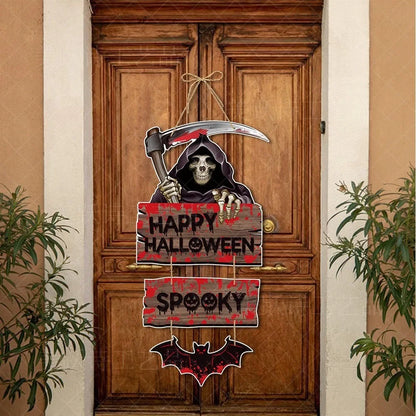 Halloween Door Hanging Pendants Pumpkin Skull Spooky Bat Paper Drop Ornaments Trick Or Treat Happy Halloween DIY Party Decor