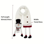 Women's Christmas Scarf Plush Warm Soft Extra-Long Snowman Santa Claus Reindeer-Patterned Scarves Winter Fashion Shawls