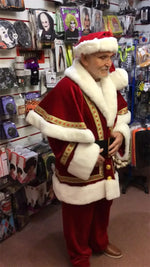 Newest Deluxe Velvet Santa Claus Costume Professional Santa Costume Christmas Clause Suits Adult Festival Outfit with Hat