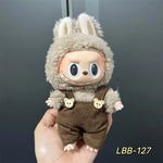 Cute Mini Plush Doll Clothes for 17cm Labubu Many Kinds of Overalls Clothes Accessories
