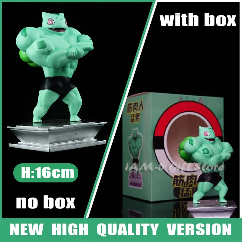 Pokemon Toys GYM Figurines Cartoon Fitness Muscle Man Action Figure Charmander Bulbasuar Squirtle Gengar Fit Model Anime Toys