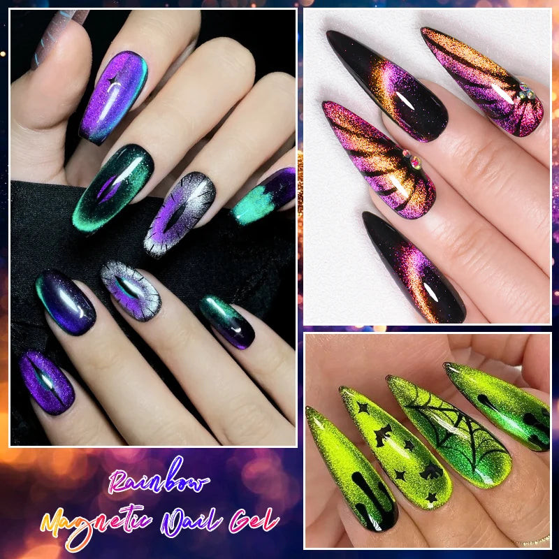 Rainbow Cat Magnetic Gel Nail Polish Starry Chameleon Galaxy Effect Semi Permanent UV Gel Varnish Soak Off Nail Supplies DIY