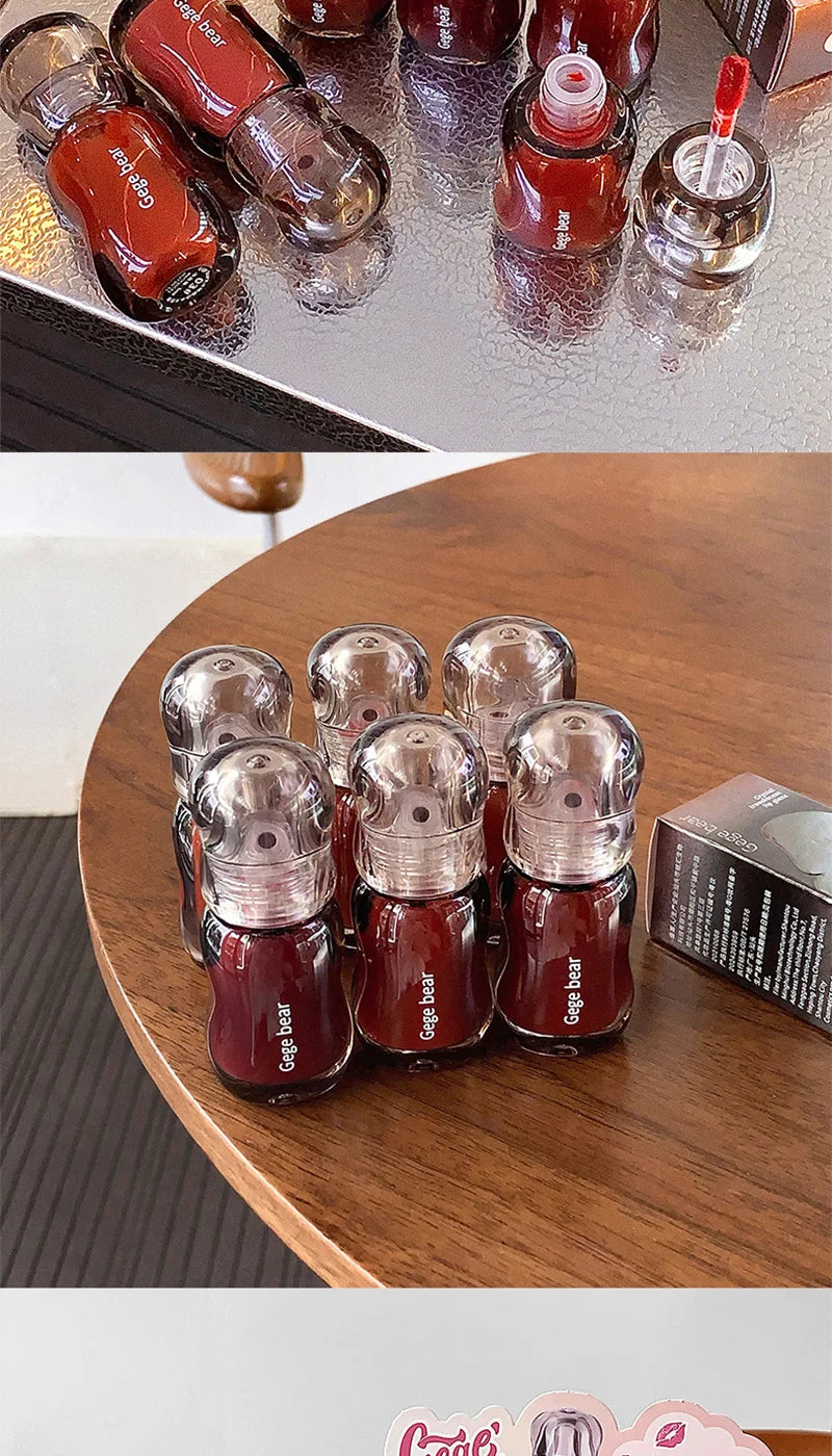 Gege Bear Crystal Gloss Lip Tint — Autumn/Winter Hydrating Formula, Mirror-Gloss Finish, Youthful Plumping Effect