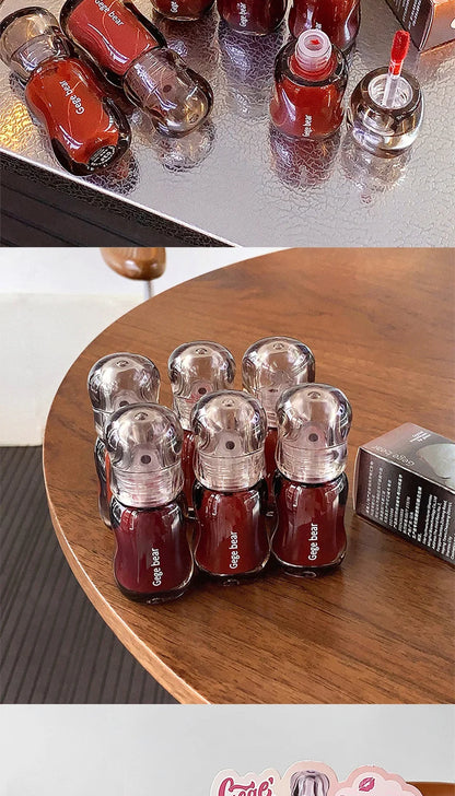 Gege Bear Crystal Gloss Lip Tint — Autumn/Winter Hydrating Formula, Mirror-Gloss Finish, Youthful Plumping Effect