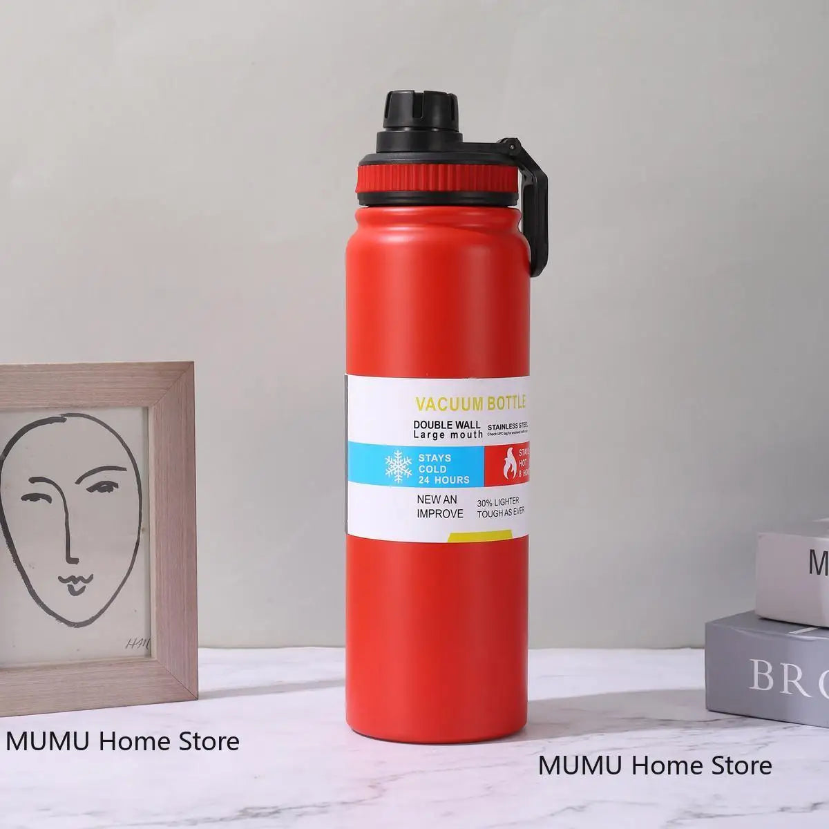 600/800/1000ML Outdoor Thermos Water Bottle Stainless Steel Insulated Cup Keeps Cold and Heat Thermal Mug Travel Vacuum Flasks