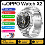 2025 New For OPPO Watch X2 Smart Watch Men AMOLED Outdoor Fashion GPS Compass Heart rate Waterproof Bluetooth Call Smartwatches