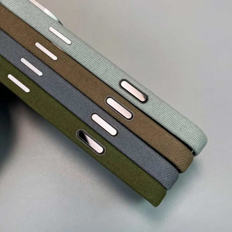 High Quality Original Tech Woven Phone Case For IPhone 17 16 15 Pro Max For Magsafe Invisible Magnetic Charging Shockproof Cover