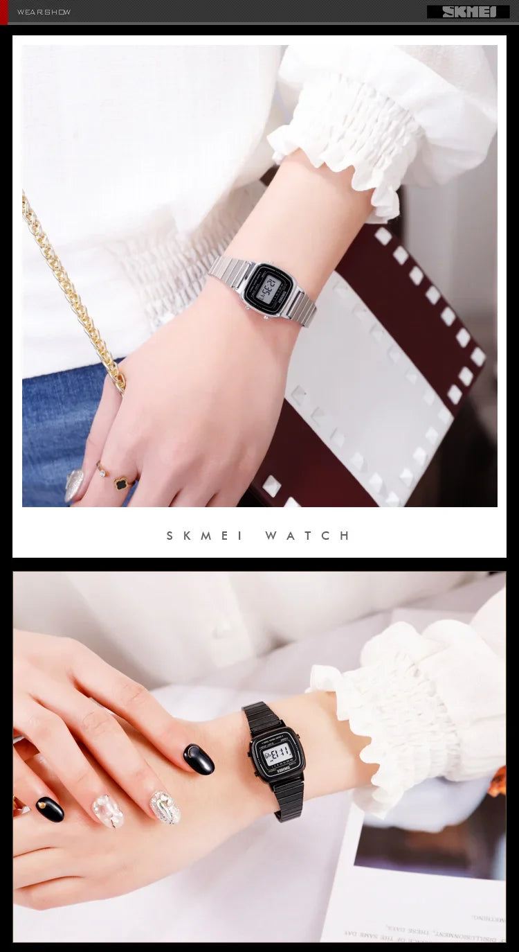 SKMEI 1901 Luxury Small Dial Digital Women Watch Ladies Calendar Waterproof Lady Sports Wristwatches Girl Clock 1252 Reloj Mujer