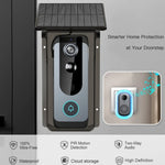 Wireless Doorbell Camera with Solar Cover 1080P Video Intercom Motion Detect Night Vision Waterproof Outdoor Smart Doorbell Wifi