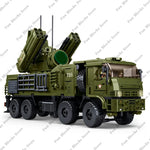 SLUBAN Military Antiaircraft Missile Vehicle Pantsir S1S Anti-aircraft Car Model Building Blocks Sets Soldier Bricks Kids Toys