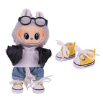 3.8cm Doll Canvas Leather Shoes For labubu 17cm Doll Clothes Accessories Girl's Toys Gift