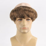 Funny Cosplay Bald Head Wig Monk Wig Novelty Brown Bald Cap Children Adult Monk Costume Wig Suitable for Halloween Cos Wigs