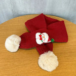 Christmas Scarf for Kids Red Knitted Cross Neck Warmer Winter Baby Boy Girl Unisex Outdoor Riding Anti-Cold 1-6 Years