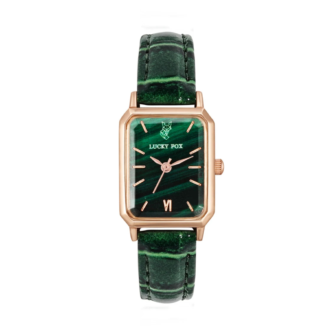 LUCKY FOX Women Watches Fashion Green Square Leather Quartz Watch Luxury Ladies Wristwatch Girlfriend Gift
