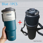 Tyeso 600/750/900/1050/1200ML Stainless Steel Thermos Bottle Car Coffee Cup Sports Water Bottles Keeps Cold and Heat Thermal Mug