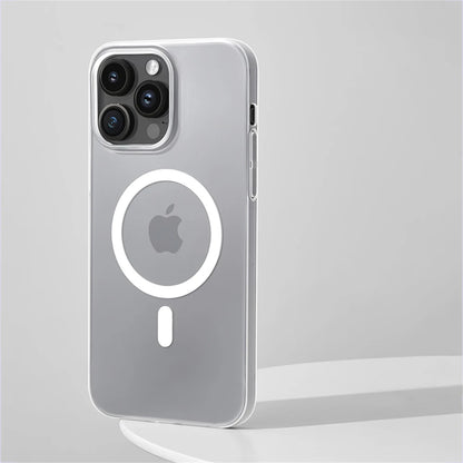 Ultra Thin Hard PC HD Transparent Magnetic Case For iPhone 17 Pro Max 16 15 14 Plus 13 12 Magsafe Wireless Charge Clear Cover