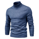 New Quality Winter Mens Sweaters Casual Turtleneck Thick Pullovers Solid Color Warm Slim Fit Turtleneck Sweaters Pullover Men