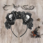 1/3PCs Halloween Headband Skull Flower Decoration Headwear Party Favors Supplies Photo Booth Props for Women Cosplay Costume