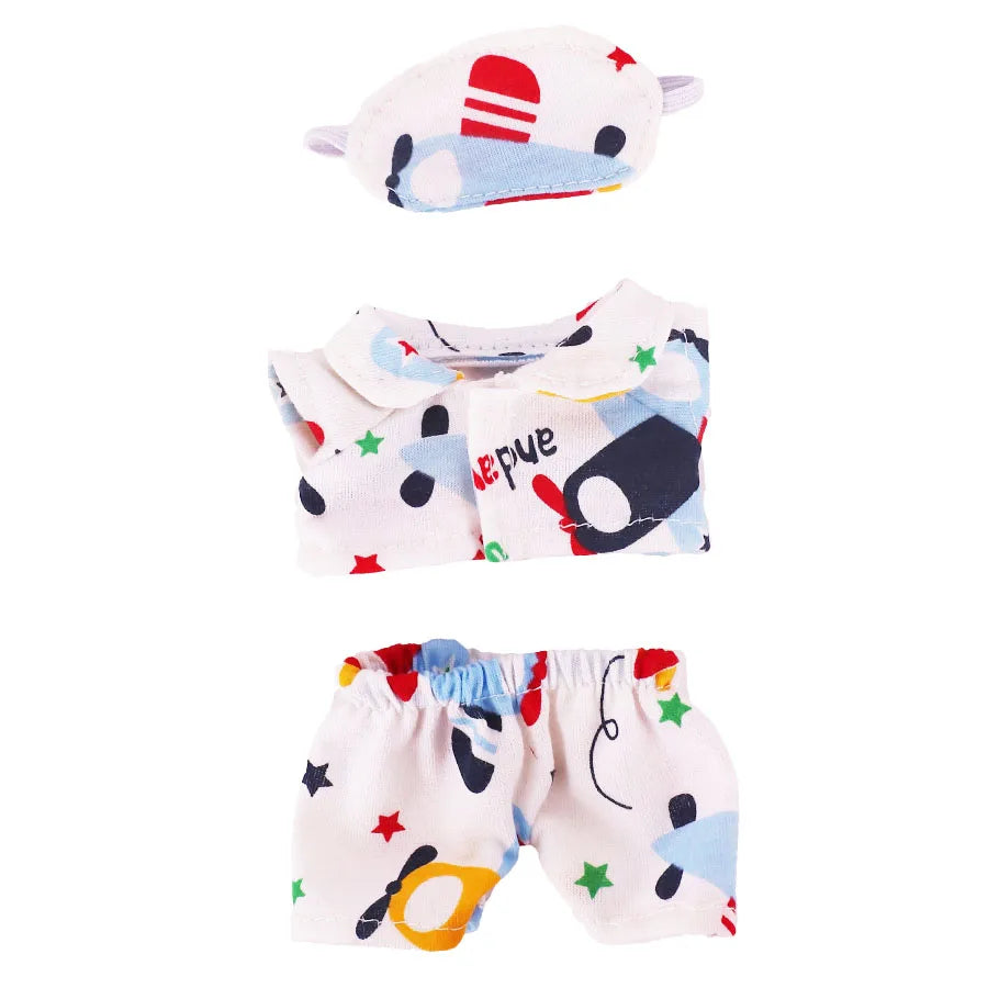17cm Mini Doll's Accessories Set For Labubu Doll Pop 3Pcs/Set Bed+Quilt+Pillow Pajamas Sleeping Bag Dollhouse Gift,Girl's Toys