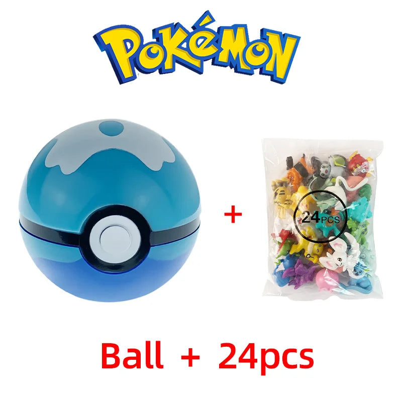 24pcs Pokemon Figure Different Styles Tomy Model Collection 2-3cm Pikachu Anime Pokeball Poke Ball Go Elf Toys Dolls Child Gift
