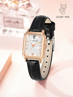 LUCKY FOX Women Watches Fashion Green Square Leather Quartz Watch Luxury Ladies Wristwatch Girlfriend Gift