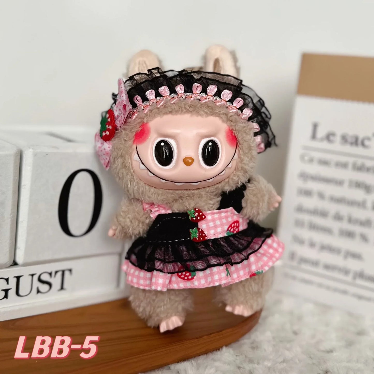 Doll Clothes For LABUBU Frog Set Jumpsuit Kawaii Fisherman Hat 2PCS/Pack Plush Cotton Doll Dress Up Game Decoration