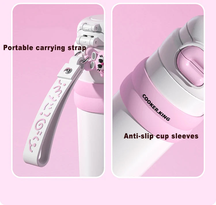 COOKER KING 500ml Stainless Steel Vacuum Insulated Water Bottle for Women, Leak-Proof Thermal Flask, Portable Travel Tumbler