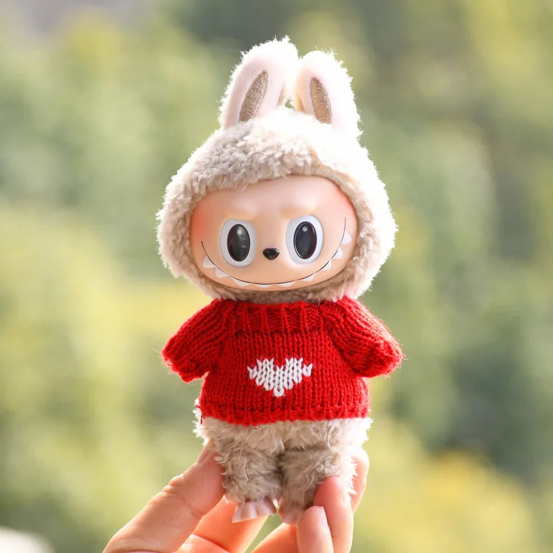 17cm Cute Mini Plush Doll'S Clothes Outfit Accessories For Korea Kpop Exo Labubu Idol Dolls Sweater Clothing DIY Kids Girl Gift