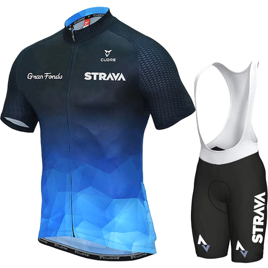 STRAVA Style Men's Summer Cycling Clothing Set