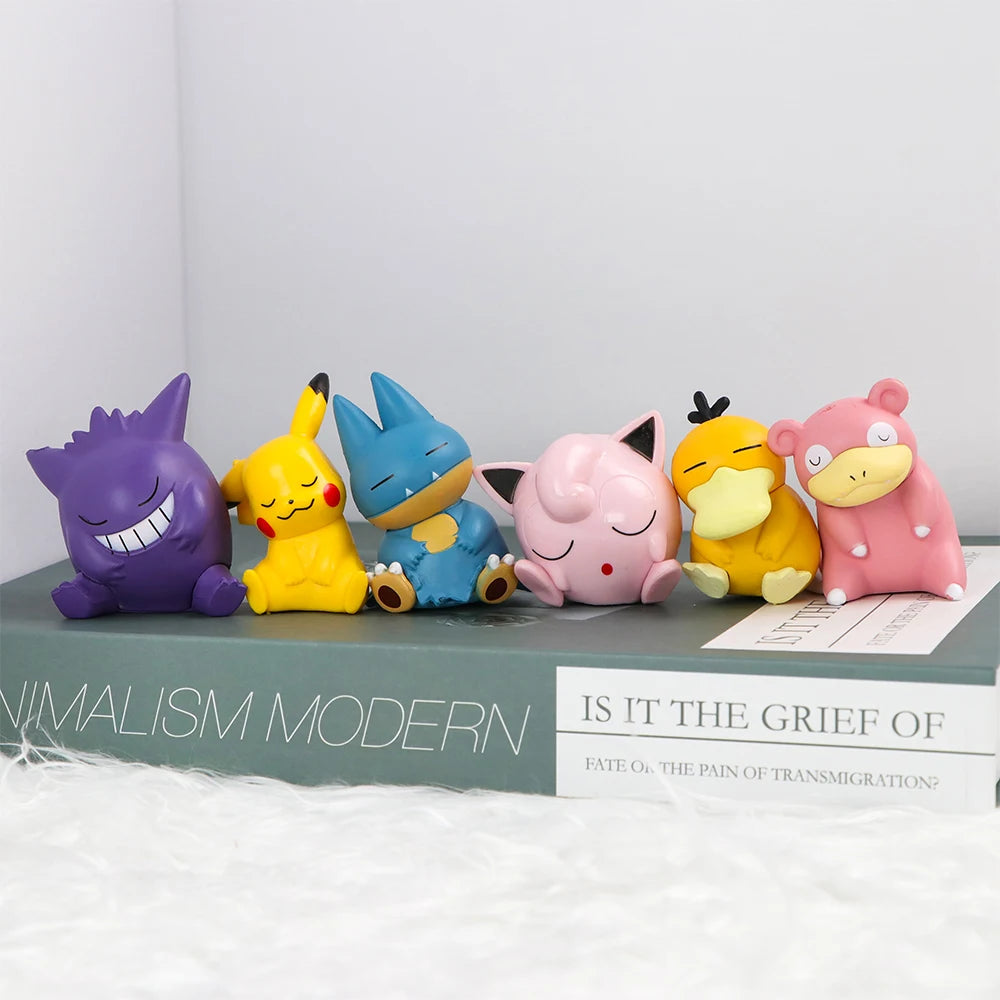 Pokemon Figure Toys Fuecoco Mew Gengar Sylveon Sprigatito 4-6pcs PVC Model Dolls Cute Small Desktop Decoration Gifts With Box