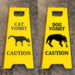 1Pc Cat Vomit Sign Funny Cat Dog Signs Decor, Yard Warning Sign Cat Vomit Sign", Cute Novelty Cat Dog Puppy Humorous Home Decor