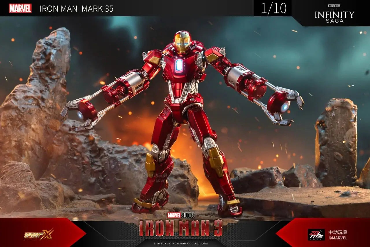 ZD Toys Iron Man Action Figure Mark 35 Red Snapper Iron Man MK 24 MK 22 MK 47 Tony Stark Ironman Figure Action Collect Toy Gift
