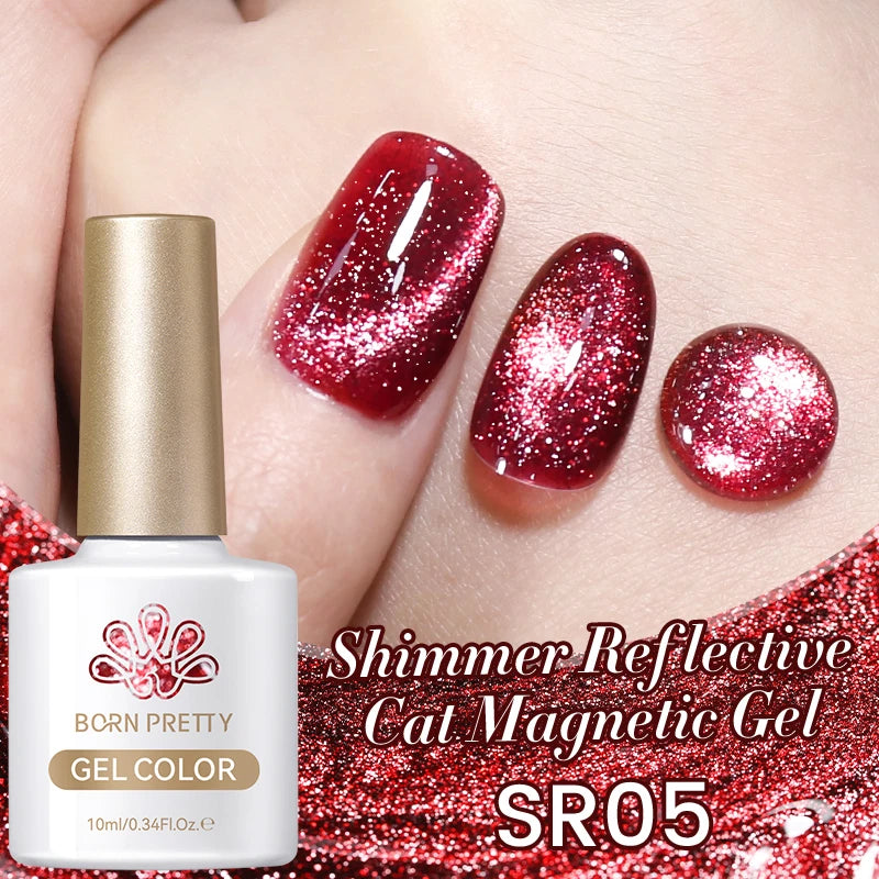 BORN PRETTY 10ml Silver Water Light Cat Magnetic Gel Nail Polish Nail Supplies Vernis Semi Permanent Gel for Fall Winter Nails
