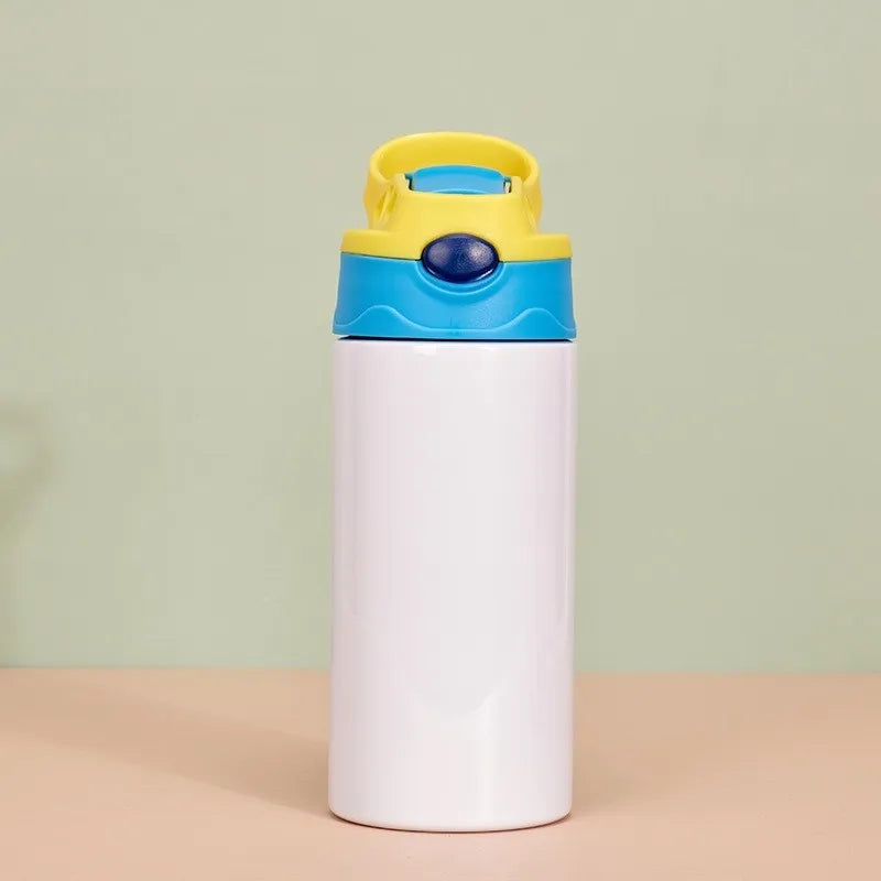 350ml Sublimation Straight Sippy Cup Flip Top Kids Bottle Stainless Steel Double Wall Water Tumbler with Straw Sippy Bottle