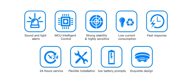 2 in 1 Version WiFi Tuya Smart Co & Smoke Detector Alarm Carbon Monoxide Parlor Room Kitchen Shop Fire PIR Sound Sensor Alert