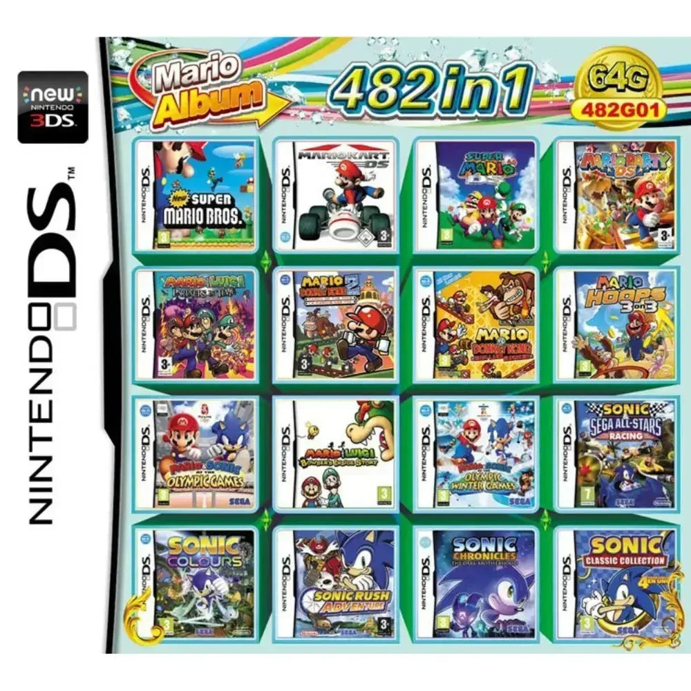 DS/NDS/3DS/NDSL Game Cartridge – All-in-One Video Game Collection for Handheld