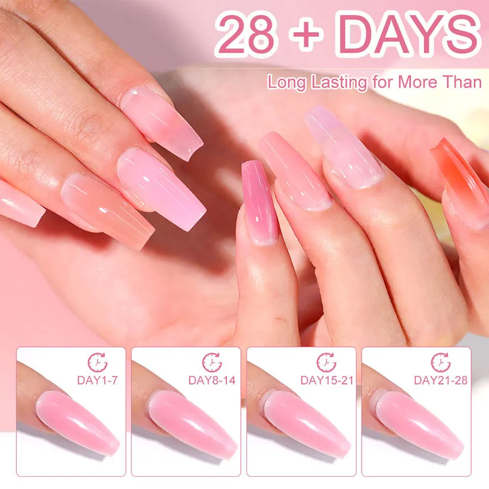 LIMEGIRL 30ml Nail Extension Gel Glitter Soak Off Nail Acrylic Crystal Build Poly UV Gel for Nails Quick Extension Manicure Glue