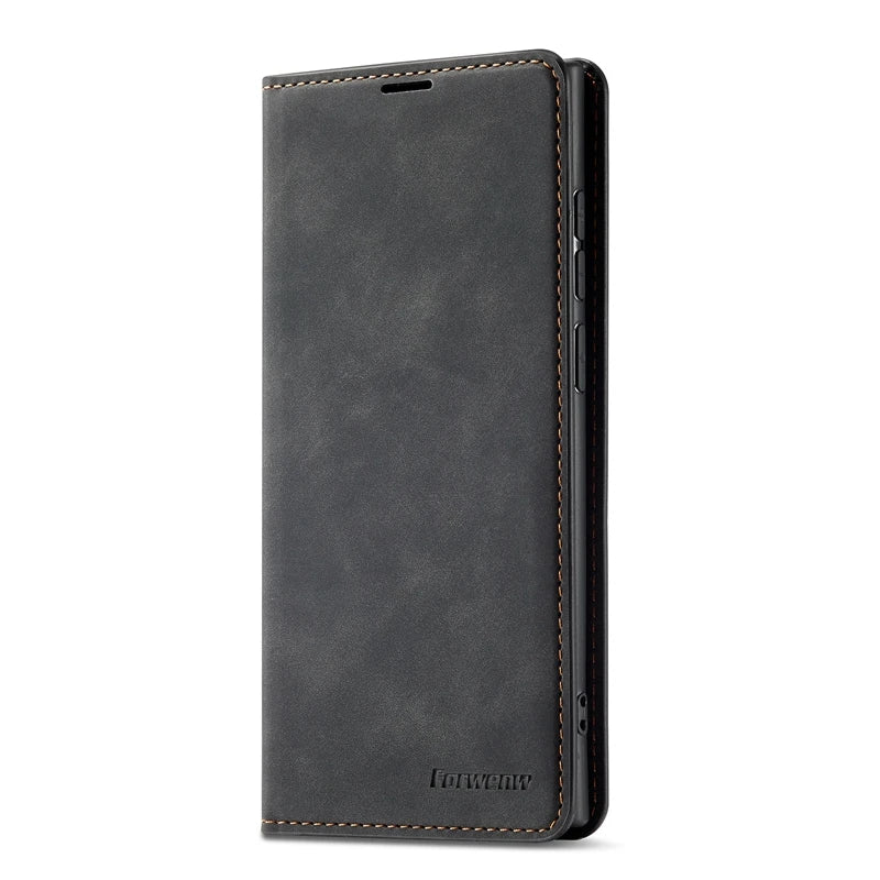 Wallet Skin Friendly Magnetic Flip Card Photo Frame Leather Case For Samsung Galaxy S24 Ultra S24 Plus Waterproof And Dustproof