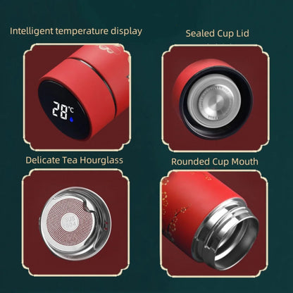 Portable Thermos Bottle Coffee Tea Mug Chinese Style Smart Temperature Display Vacuum Flask Water Bottle With Filter Thermos Cup
