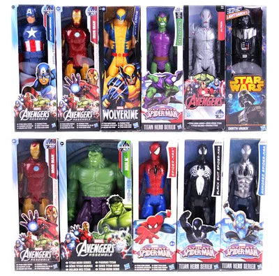 Hasbro 12 Inch Captain America Wolverine Iron Man Thor Spider Man Patriot Black Panther Figures Moving Doll Model Toy Gift