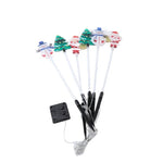 6pcs/set Solar-Powered Christmas Lawn Lights Santa Tree & Reindeer Designs for Outdoor Decor Waterproof Garden Lights Holiday