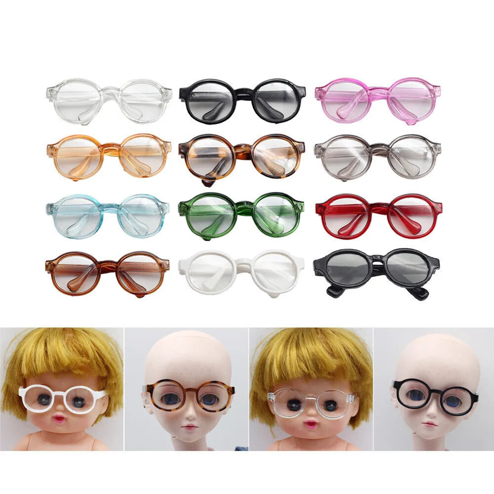 17cm labubu Glasses 6.5cm Transparent Plastic Glasses For 1/8 1/6 1/3 1/4 BJD for Labubu MSD SD Plush for EXO Doll sunglasses