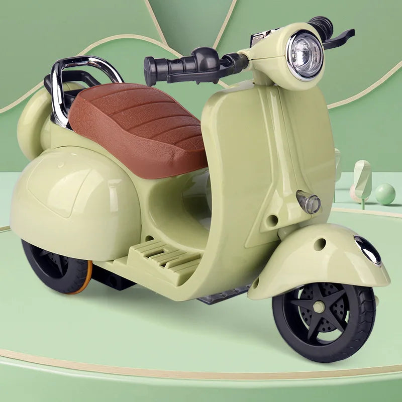 Mini Electric Motorcycle Children's Toy for Labubu Retro Dazzling Spin Toy Motor for Doll Cotton Doll Pet Toys  Birthday Gift
