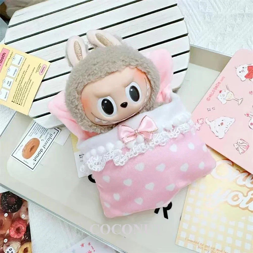 Doll Bed Sleeping Bag For 17cm Ropa Labubu Plush Toy & Accessories Cute Set Home Warmth Girl Gift