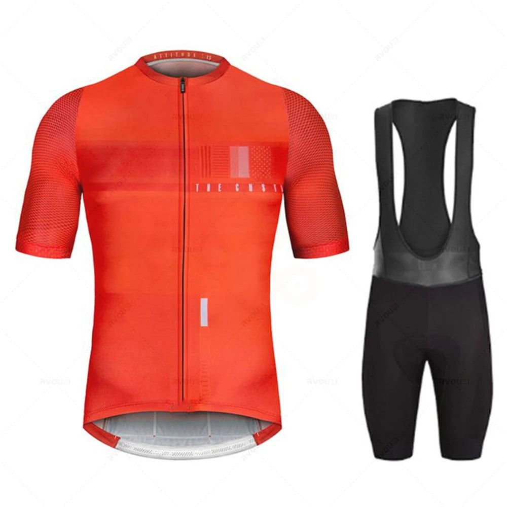 New Pro Team Men’s Cycling Jersey Set – Breathable Anti-UV Short Sleeve Bicycle Clothing Maillot Ciclismo