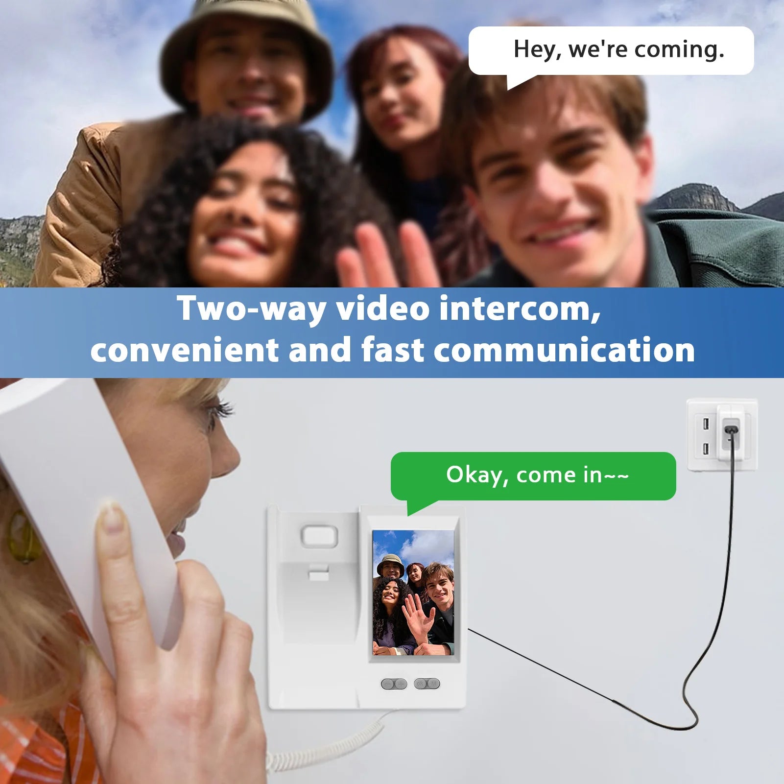 Video Door Phone System 3.5 Inch IPS Screen Wireless Doorbell with Camera Doorphone Telephone Style Wireless Doorbell Intercom