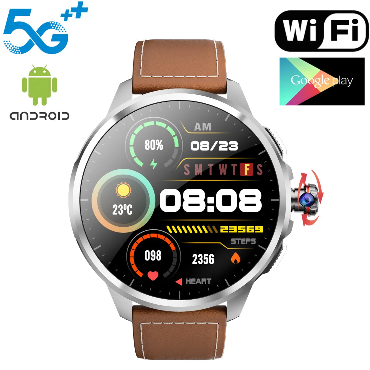 Origianl H99 Smartwatch Amoled 4G Smart Watch Men Students With 190° Rotary Camera GPS Position WIFI Connect Google Play Store